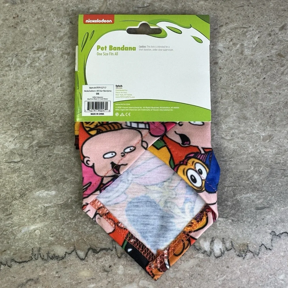 NEW Nickelodeon Dog Bandana Retro Millenial 90s Y2K Colorful Dog Lover Gift